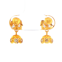 22ct Yellow Gold Jhumka-Style Drop Earrings