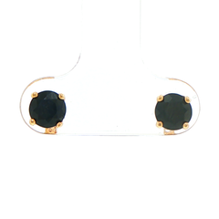 9ct Yellow Gold Deep Blue Stud Earrings