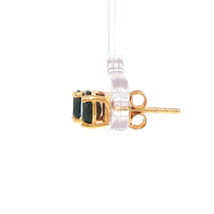9ct Yellow Gold Deep Blue Stud Earrings