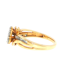 9ct Yellow Gold Lab-Grown Diamond Floral Cluster Ring