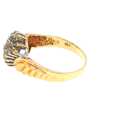 9ct Yellow Gold Diamond Cluster Cocktail Ring