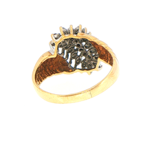 9ct Yellow Gold Diamond Cluster Cocktail Ring
