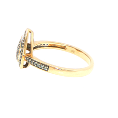 9ct Yellow Gold Tear Drop Diamond Cluster Cocktail Ring