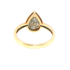 9ct Yellow Gold Tear Drop Diamond Cluster Cocktail Ring
