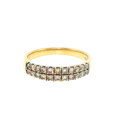 9ct Yellow Gold Double Row Diamond Eternity Ring