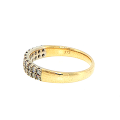 9ct Yellow Gold Double Row Diamond Eternity Ring