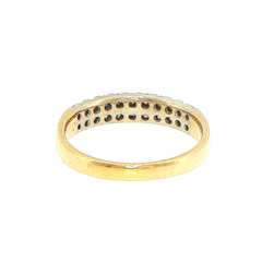 9ct Yellow Gold Double Row Diamond Eternity Ring