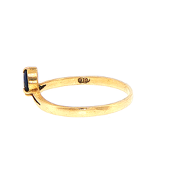 9ct Yellow Gold Chevron Royal Blue Multistone Cubic Circonia Ring