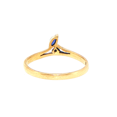 9ct Yellow Gold Chevron Royal Blue Multistone Cubic Circonia Ring