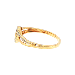 9ct Yellow Gold Diamond Double Heart Ring
