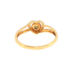9ct Yellow Gold Diamond Double Heart Ring