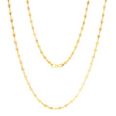 22ct Yellow Gold Faceted Bicone Beaded Chain Necklace