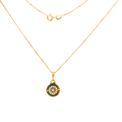 14ct Yellow Gold Bulgari Pendant Beaded Necklace