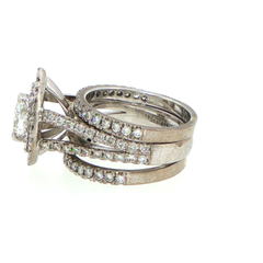 18ct White Gold Pear Diamond Double Halo Ring Set - Valued at $19,450!