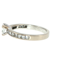 18ct White Gold Trillion Cut Diamond Ring with Channel Set Band - Valued at  $11,000!