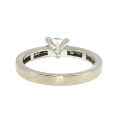 18ct White Gold Trillion Cut Diamond Ring with Channel Set Band - Valued at  $11,000!