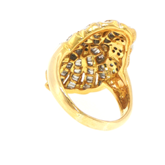 18ct Yellow Gold Diamond Ribbon Motif Cocktail Ring - Valued at $15,000!