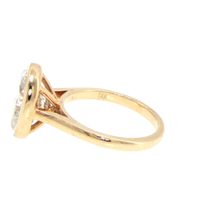 14ct Yellow Gold Oval-Cut Moissanite Bezel-Set Solitaire Ring - Valued $2,200