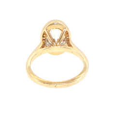 14ct Yellow Gold Oval-Cut Moissanite Bezel-Set Solitaire Ring - Valued $2,200