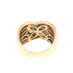 10ct Yellow Gold Diamond Crossover Wide Band Ring 1.0ct TDW