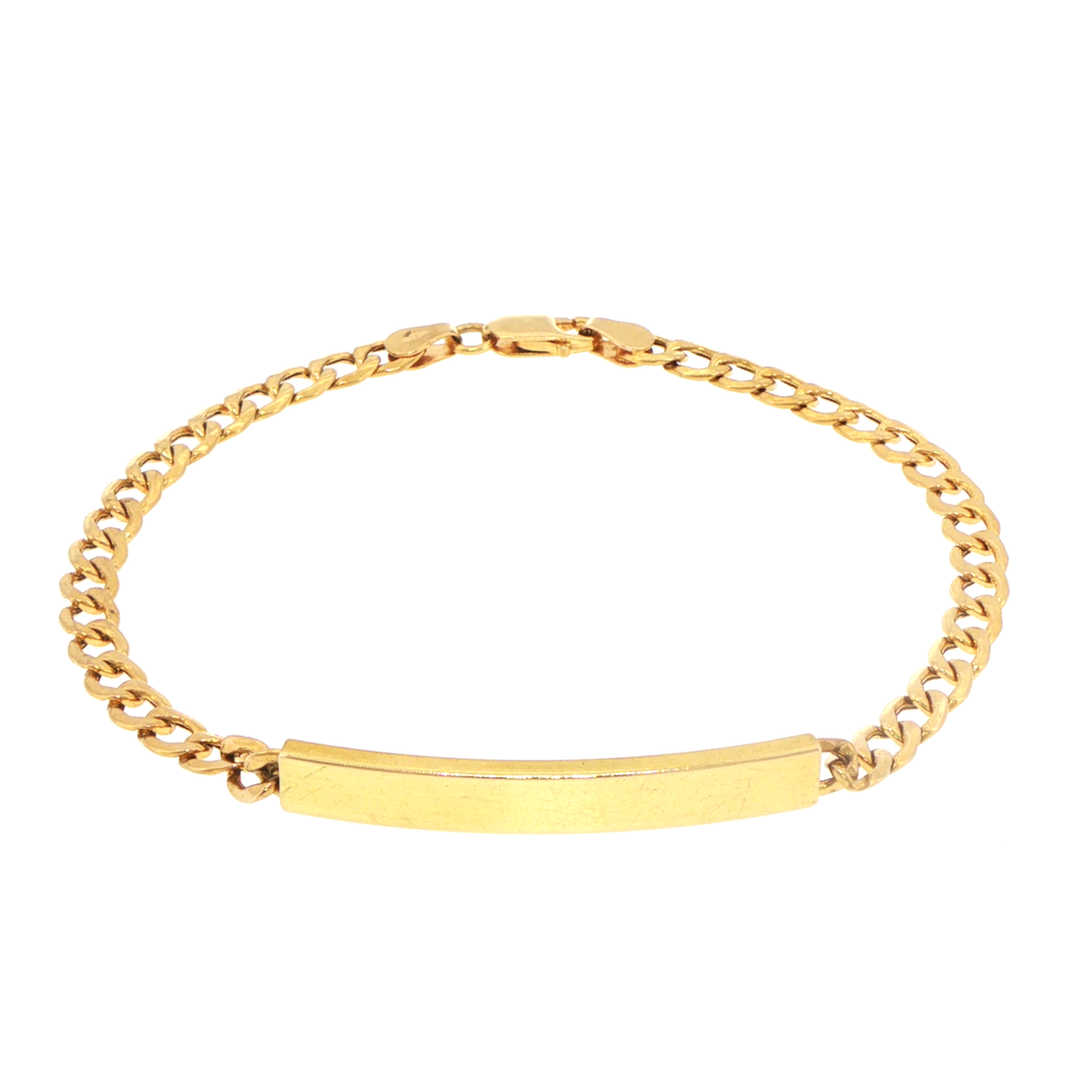 18ct Yellow Gold Curb Chain ID Bracelet