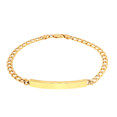 18ct Yellow Gold Curb Chain ID Bracelet