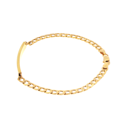 18ct Yellow Gold Curb Chain ID Bracelet