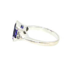 18ct White Gold Oval Tanzanite and Diamond Ring - Valued at $10,000!