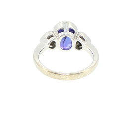 18ct White Gold Oval Tanzanite and Diamond Ring - Valued at $10,000!