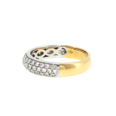 18ct Yellow Gold Three-Row Diamond Pavé Band Ring - Valued at $5,000!