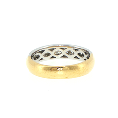 18ct Yellow Gold Three-Row Diamond Pavé Band Ring - Valued at $5,000!