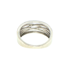 9ct White Gold Diamond Interwoven Multi-Row Band Ring