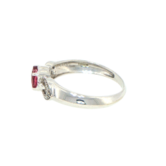 9ct White Gold Heart Infinity Ring with Diamonds