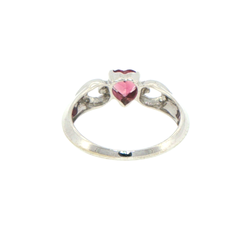 9ct White Gold Heart Infinity Ring with Diamonds