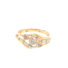 9ct Yellow Gold Diamond Heart Bypass Ring