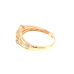 9ct Yellow Gold Diamond Heart Bypass Ring