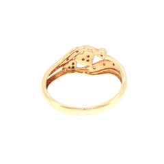 9ct Yellow Gold Diamond Heart Bypass Ring