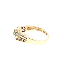 9ct Yellow Gold Diamond Cluster Cocktail Ring