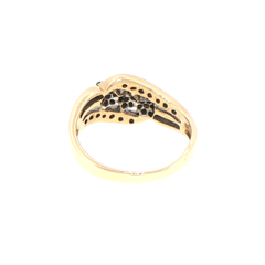 9ct Yellow Gold Diamond Cluster Cocktail Ring