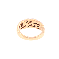 9ct Yellow Gold Intertwined Diamond Wave Band Ring
