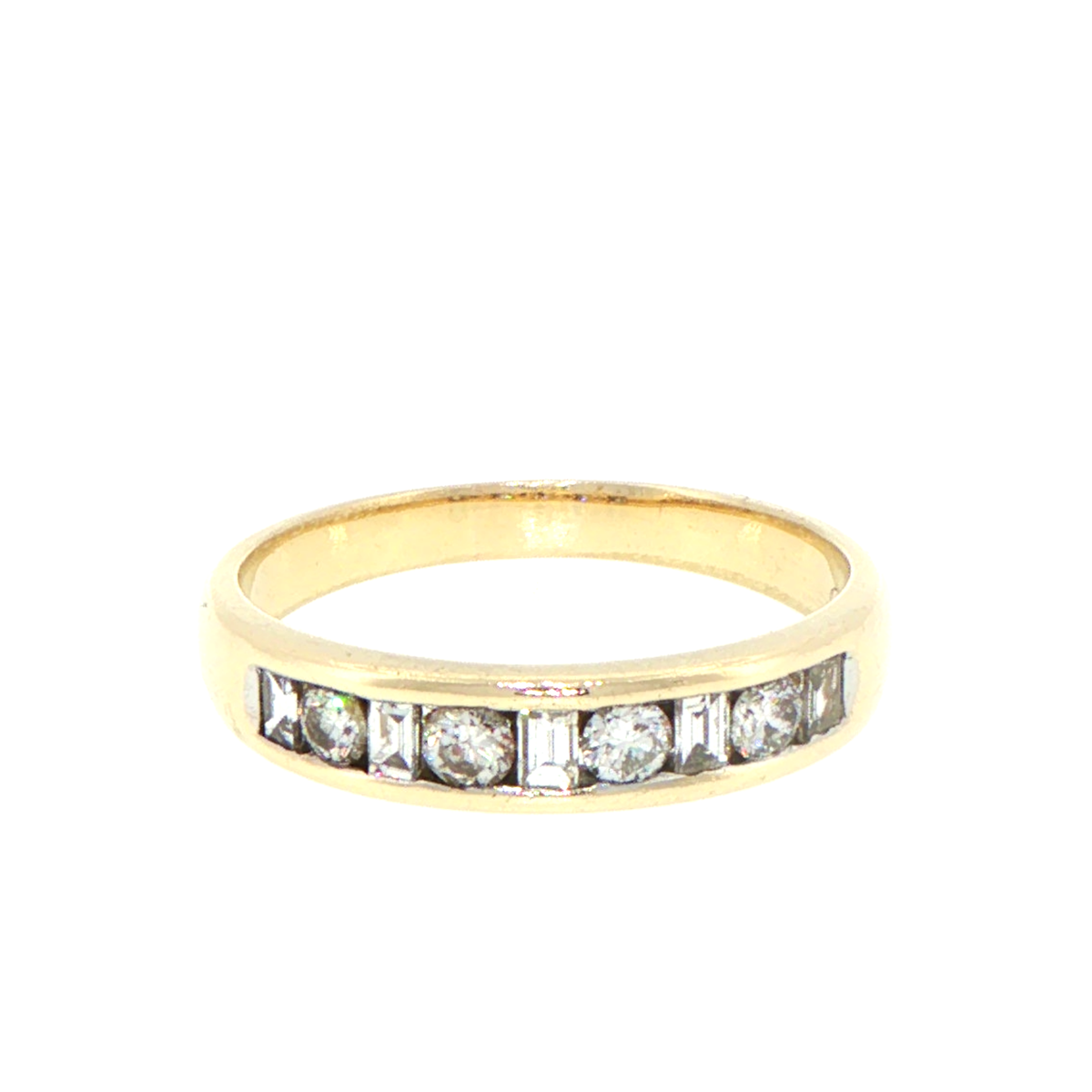 9ct Yellow Gold Channel-Set Diamond Band Ring