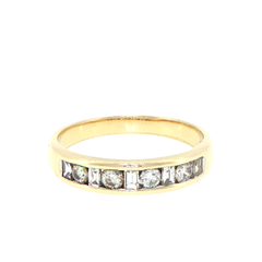 9ct Yellow Gold Channel-Set Diamond Band Ring