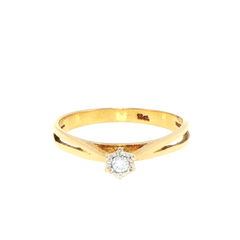 18ct Yellow Gold Diamond Solitaire Ring with Split Shank