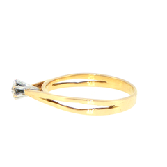 18ct Yellow Gold Diamond Solitaire Ring with Split Shank