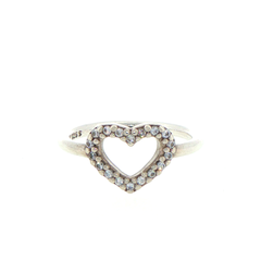 Pandora Silver Cubic Zirconia Open Heart Cocktail Ring