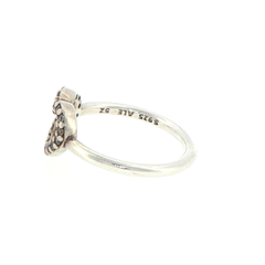 Pandora Silver Cubic Zirconia Open Heart Cocktail Ring