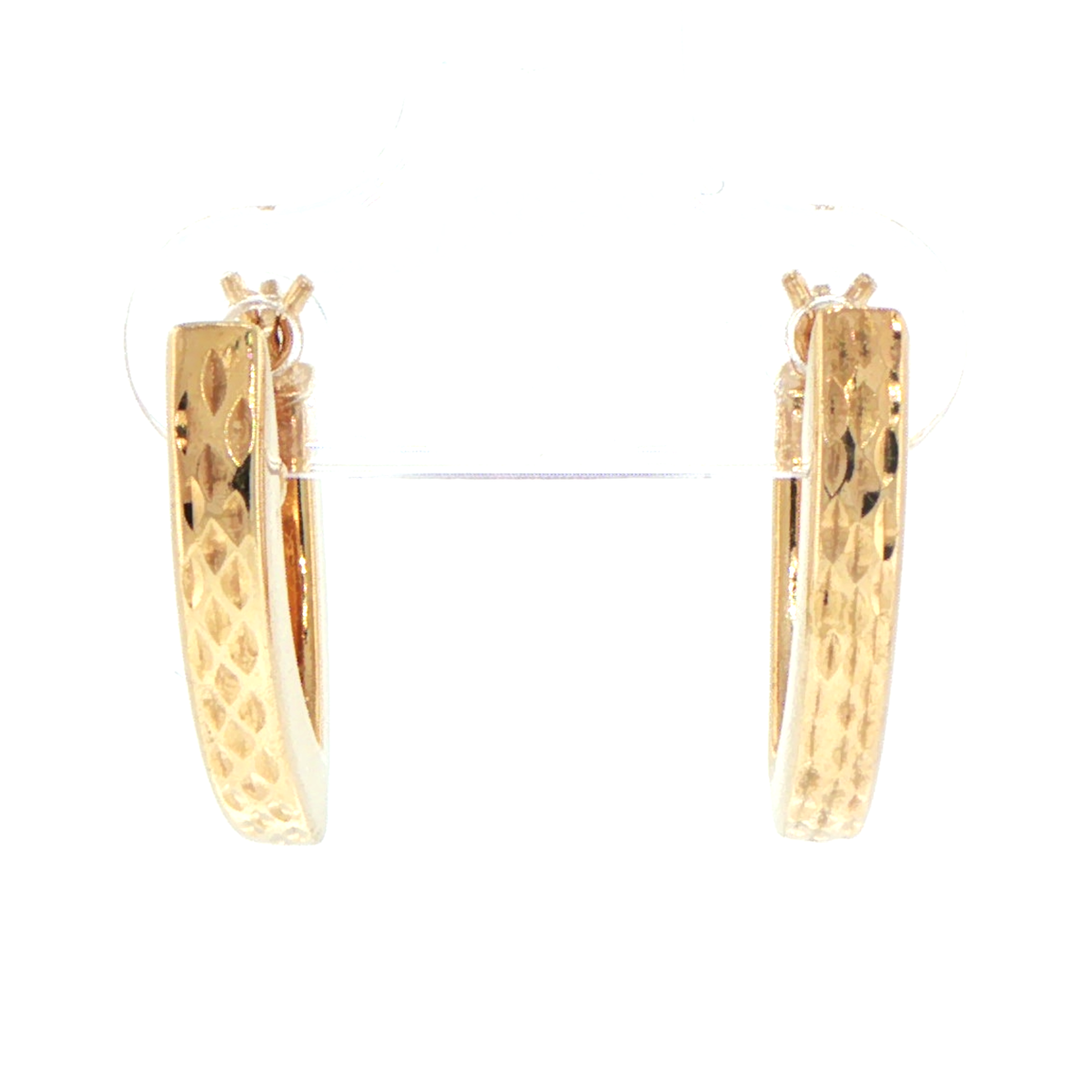 9ct Yellow Gold Textured Hoop Earrings