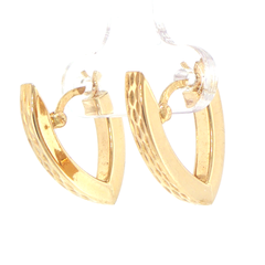 9ct Yellow Gold Textured Hoop Earrings