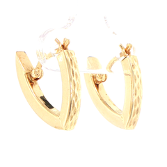 9ct Yellow Gold Textured Hoop Earrings