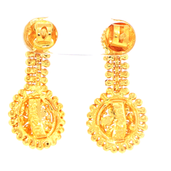 21ct Yellow Gold Filigree Floral Rawa Drop Earrings